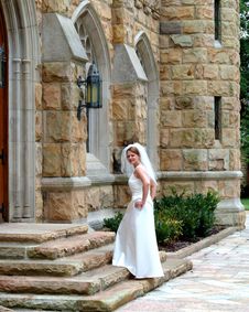 Bride On Stone Steps Stock Photo Bride On Stone Steps Stock Photo