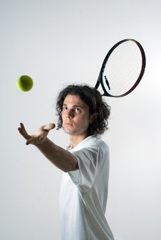 Tennis Ball In Air-Vertical Stock Image Tennis Ball In Air-Vertical Stock Image