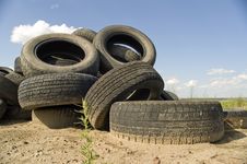 Heap Of The Old Worn Out Automobile Tyre Covers. Stock Images Heap Of The Old Worn Out Automobile Tyre Covers. Stock Images