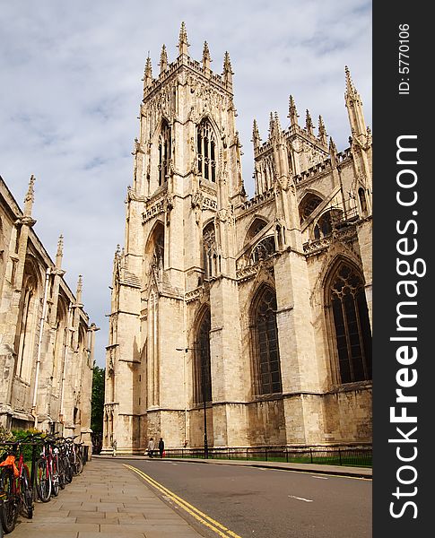 View of York Minster and bicycles