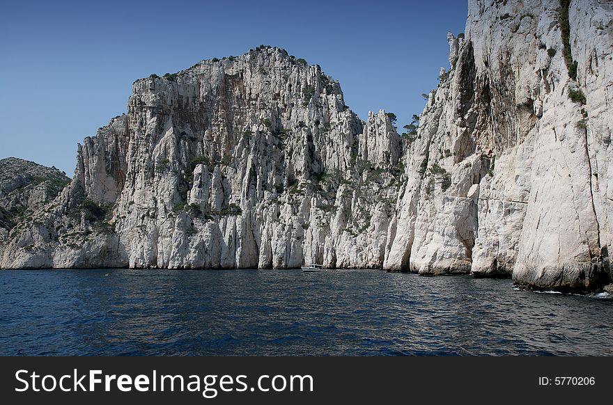 Calanques coastline near Marseille on French Riviera, france, cliffs. Calanques coastline near Marseille on French Riviera, france, cliffs