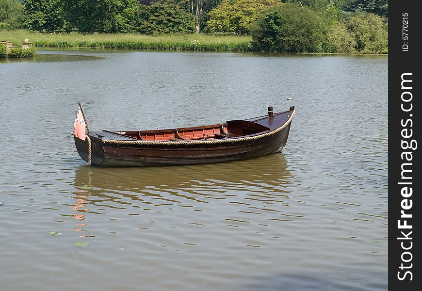 A rowing boat on a lake