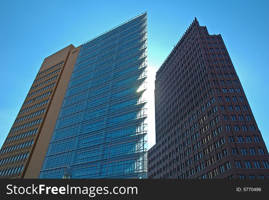 New buildings at the Potsdamer Platz. New buildings at the Potsdamer Platz