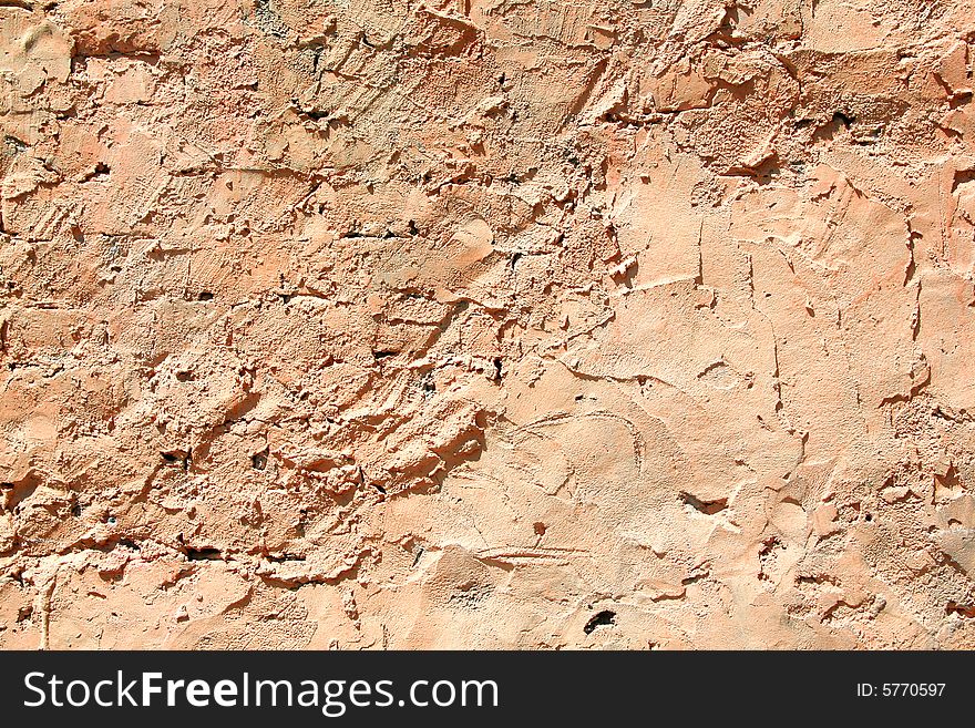 Roughly plastered brick wall, background. Roughly plastered brick wall, background