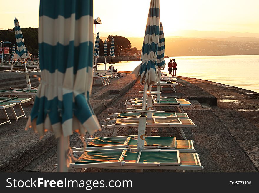 Morning on coast of the mediterranean sea.