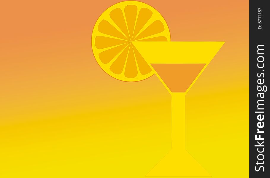 Orange cocktail background in bright colors.