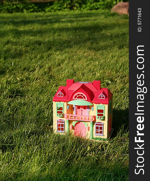 Miniature house on grass, still life. Miniature house on grass, still life