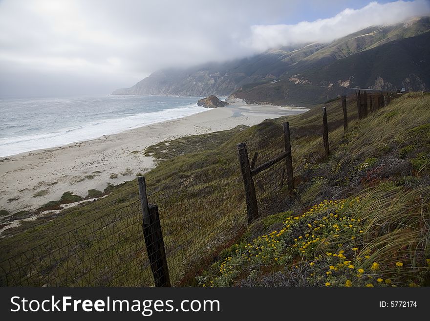 The foggy coast of central California near Big Sur. The foggy coast of central California near Big Sur.