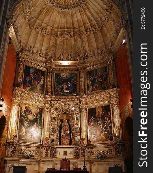 Altar in a Monastery in Vid in Ribera de Duero, Spain. Altar in a Monastery in Vid in Ribera de Duero, Spain