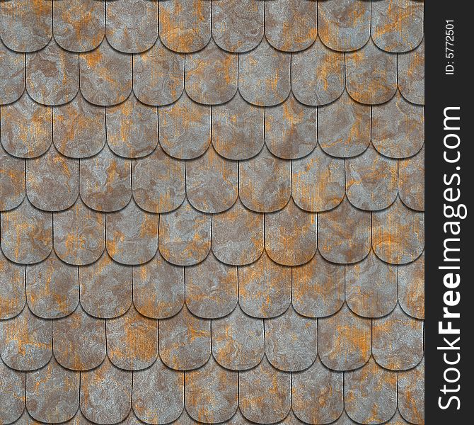 Rusty metallic tile texture,  suits for duplication of the background, illustration