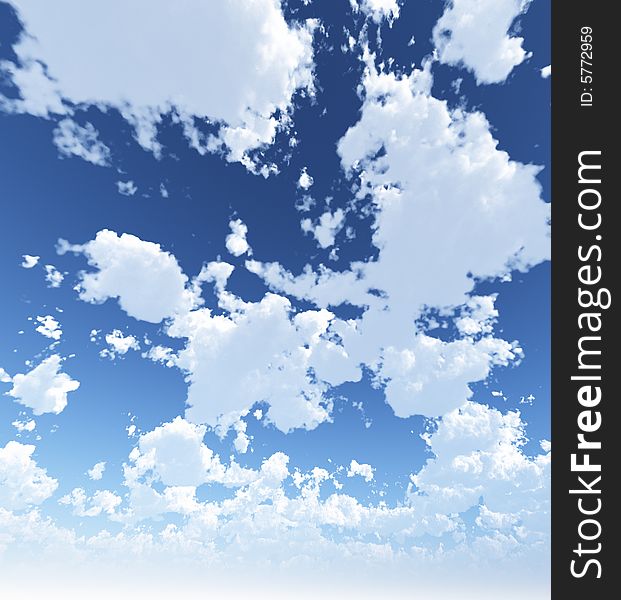 Beautiful summer cloudscape. 3d image. Beautiful summer cloudscape. 3d image