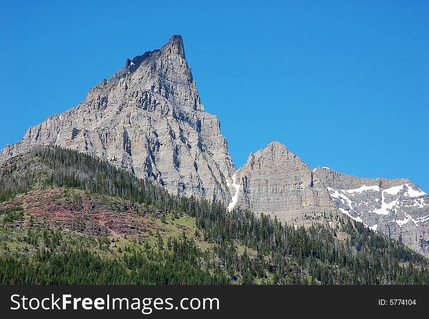 Mountains and forests in waterton lakes national park, alberta, canada