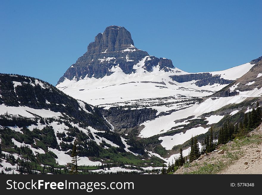 Sharp-edged glacier mountain in glacier national park, montana, united states. Sharp-edged glacier mountain in glacier national park, montana, united states