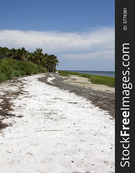 White sands of deserted beach. White sands of deserted beach