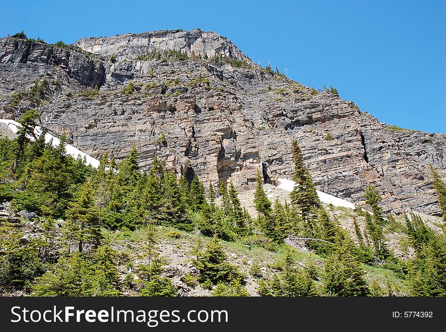 Rocky mountain and hillside forests in glacier national park, montana, united states. Rocky mountain and hillside forests in glacier national park, montana, united states