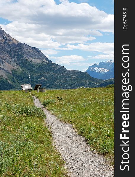 Trail to a viewpoint in waterton lake national park, canada. Trail to a viewpoint in waterton lake national park, canada