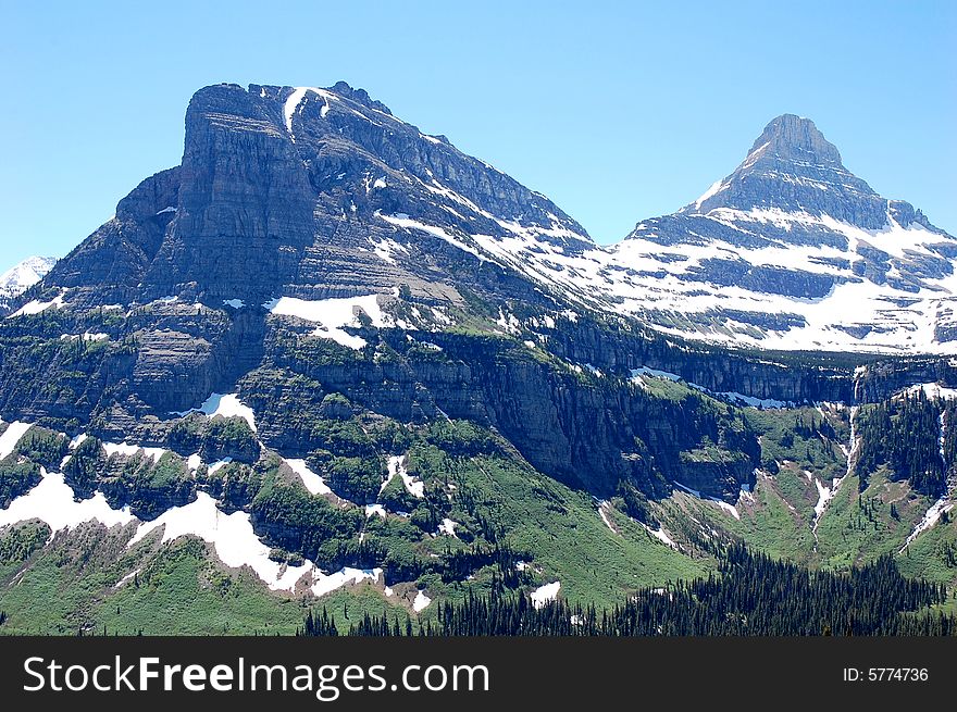 Rocky mountains in glacier national park, montana, united states. Rocky mountains in glacier national park, montana, united states