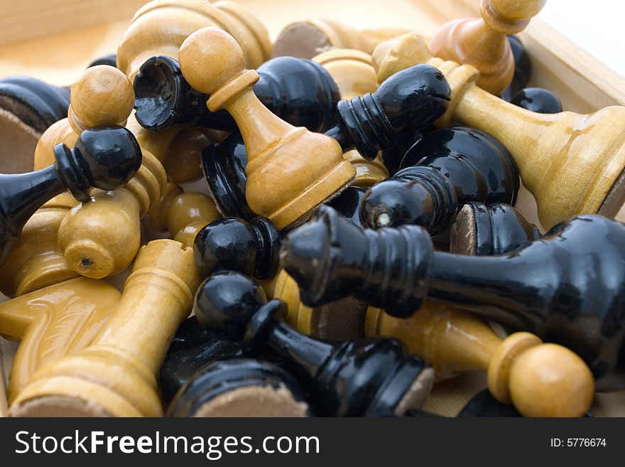 Black and white chess figure