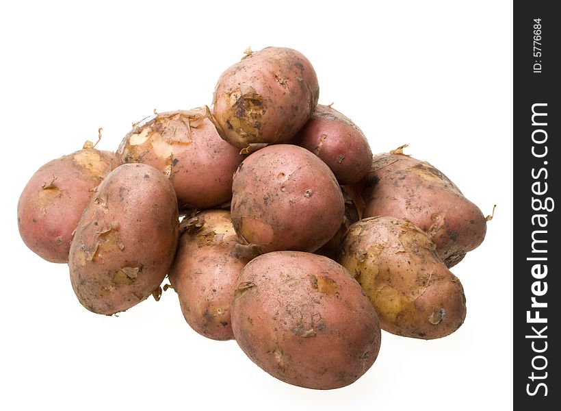 Fresh raw potato on a white background. Fresh raw potato on a white background