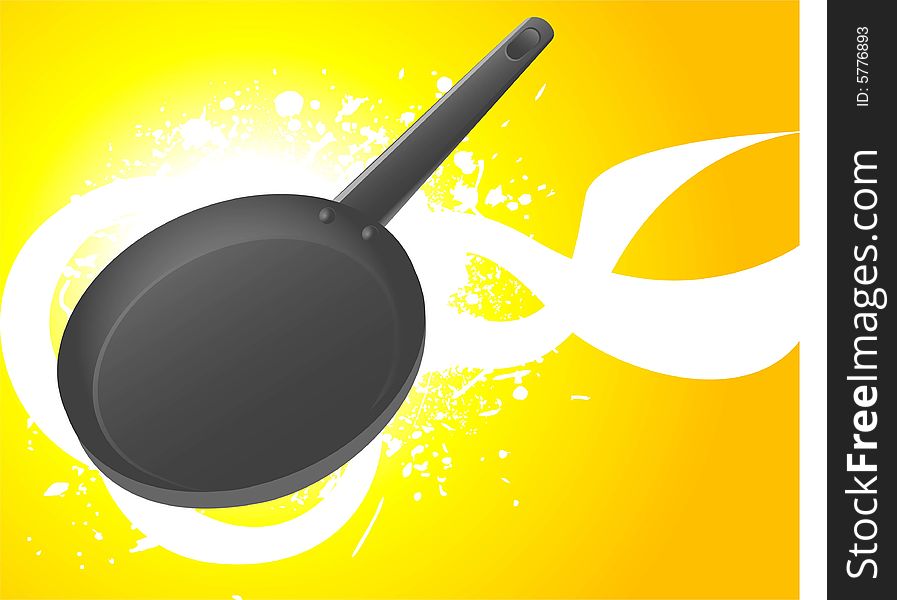 Frying griddle on swirly gradient background