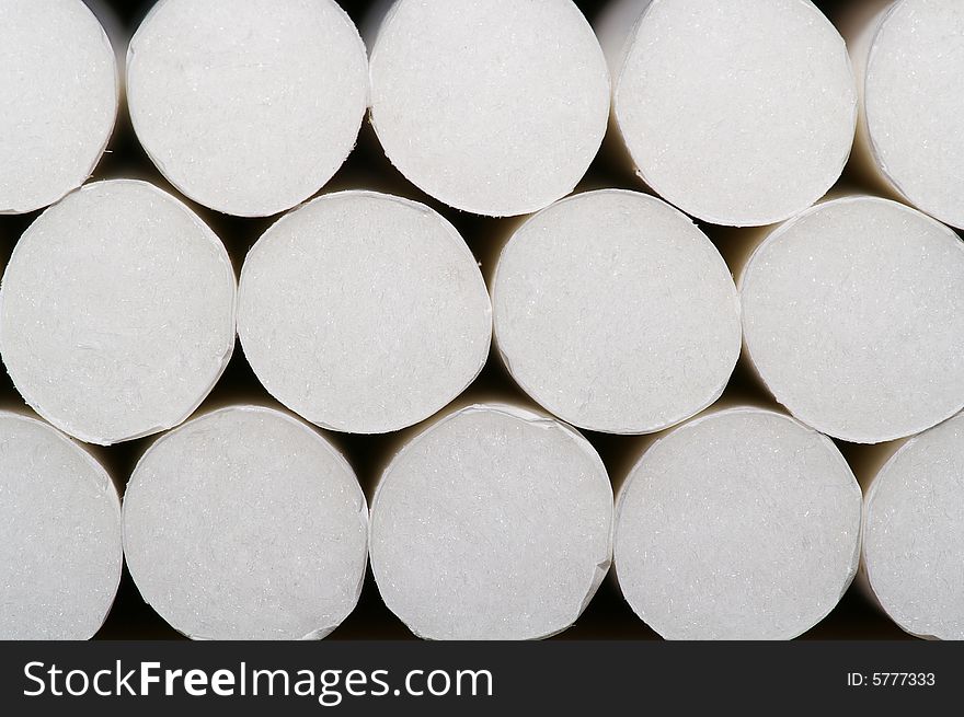 Pack of cigarette filter macro. Pack of cigarette filter macro