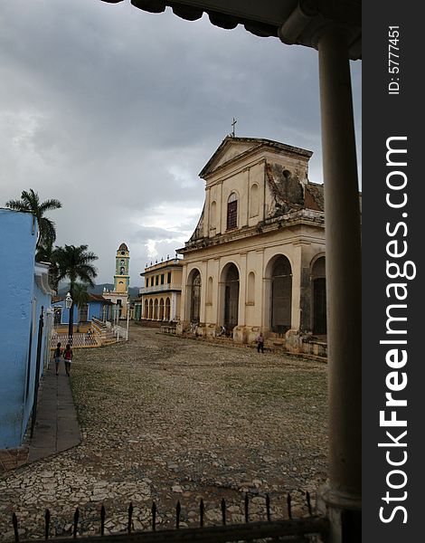 A beautiful old church in town at Cuba. A beautiful old church in town at Cuba