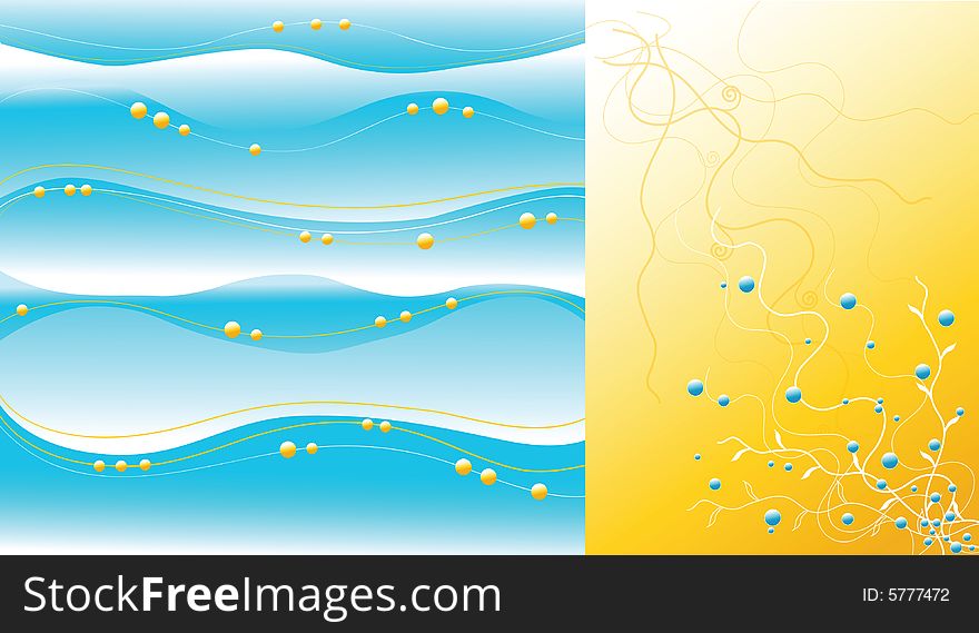 Illustration with blue background and yellow lines