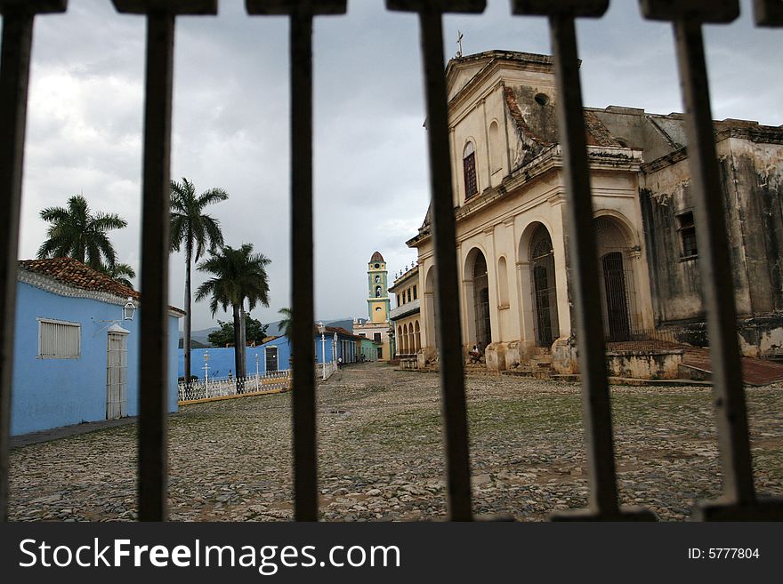 A beautiful old church in town at Cuba. A beautiful old church in town at Cuba