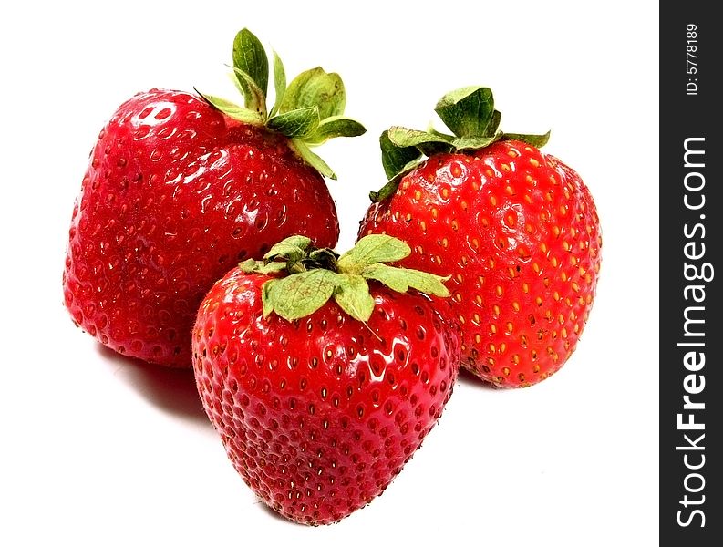 Strawberries On White Background