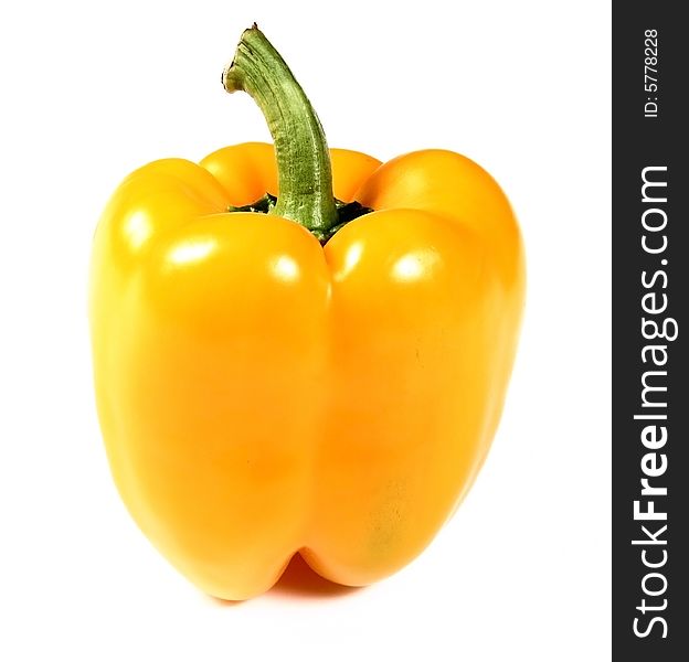 Yellow pepper on a white background