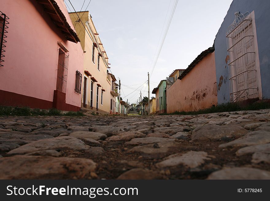 An old traditional area in Trinidad village at Cuba