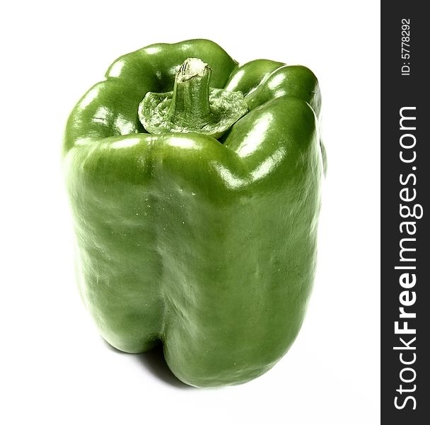 Green pepper on a white background