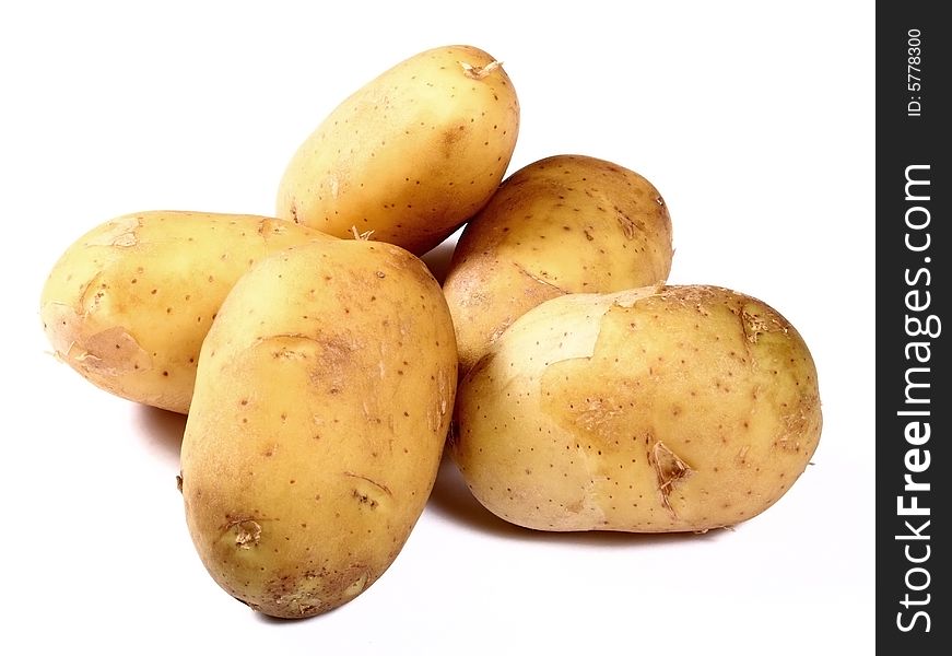 Potatoes On White Background