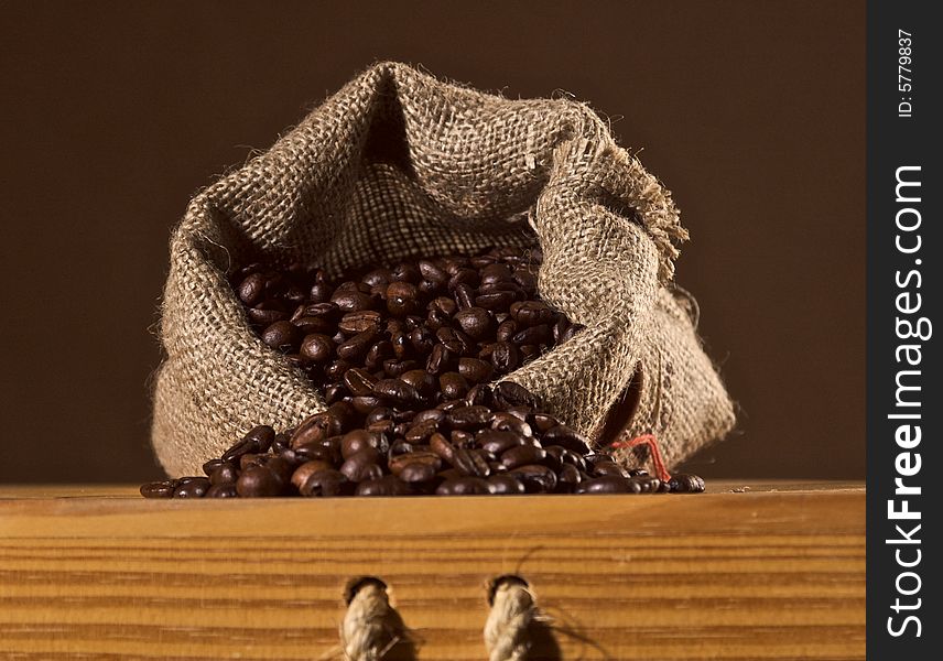 Coffee-beans are in the sack
