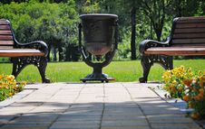Urn In The Park. Royalty Free Stock Photo