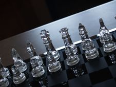 Glass Chess Set Royalty Free Stock Images
