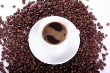 Coffee And Coffee Beans Above Stock Image Coffee And Coffee Beans Above Stock Image