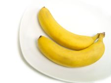 Bunch Of Bananas On Plate Stock Photo