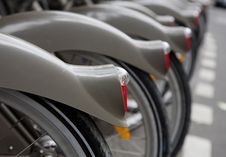 Bicycles For Rent In Paris Royalty Free Stock Photography Bicycles For Rent In Paris Royalty Free Stock Photography
