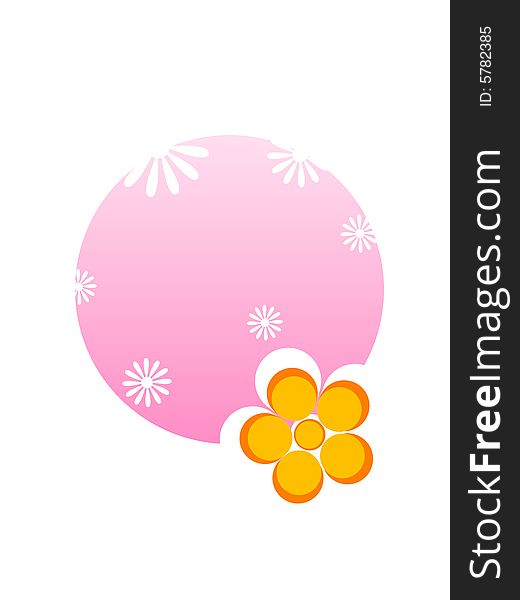 Floral circular shape on isolated background