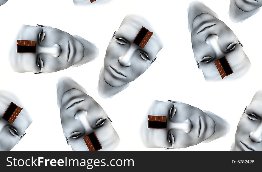 A seamless tile pattern of abstract and conceptual image of a mans face, it represents imagination and open mindness. A seamless tile pattern of abstract and conceptual image of a mans face, it represents imagination and open mindness.