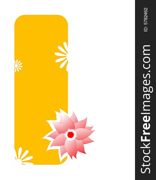 Flower on floral vertical background. Flower on floral vertical background