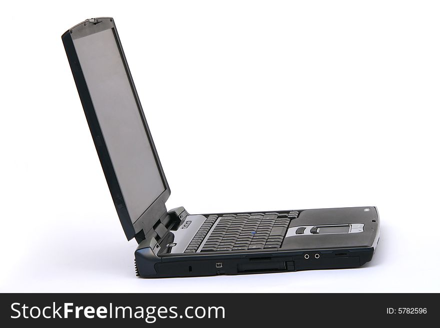 Black laptop isolated on white background business and technology