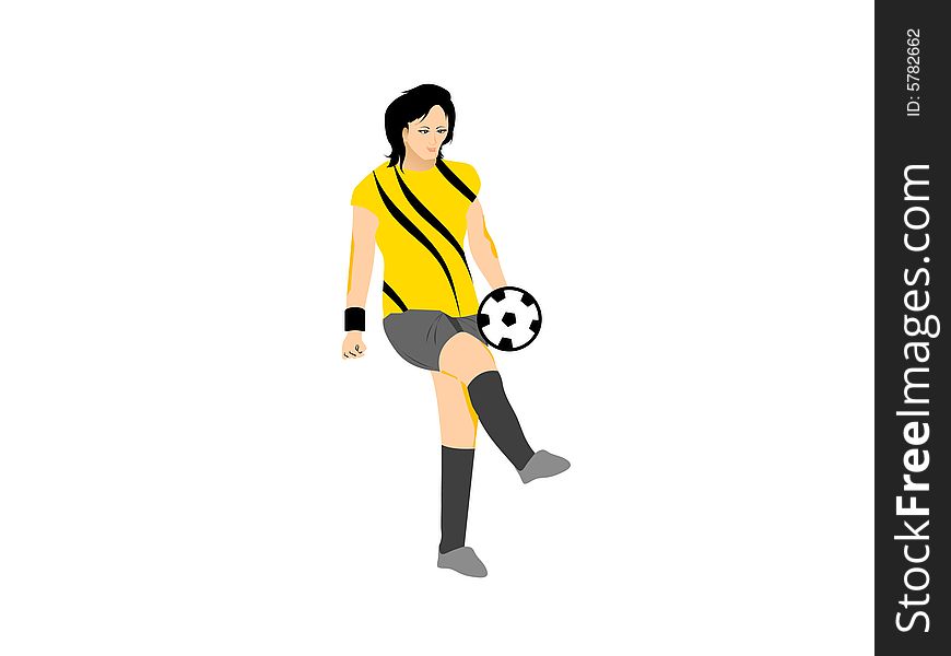 A women soccer player with ball