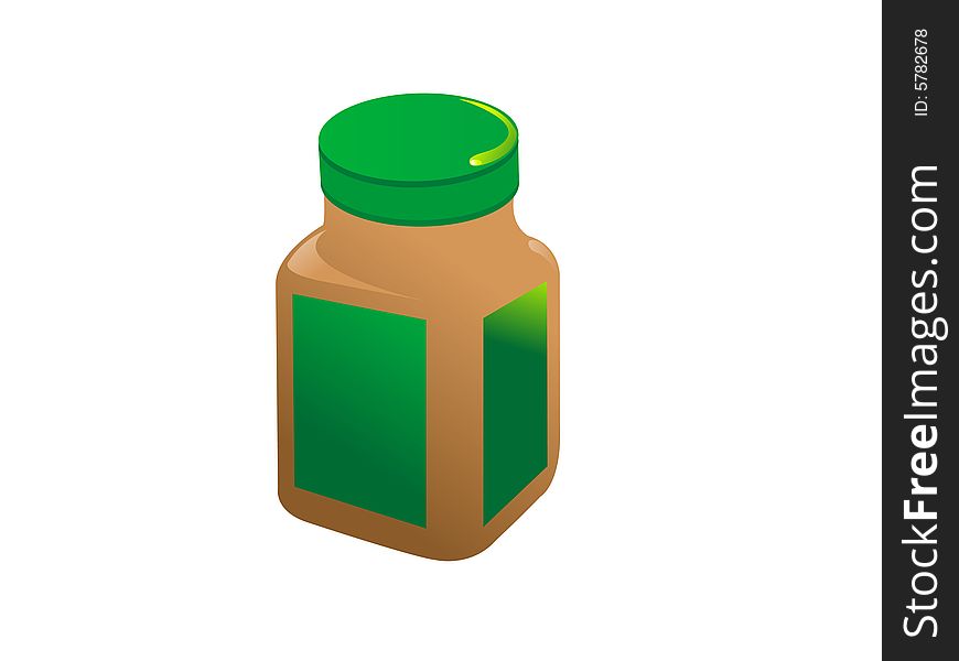 Medicine bottle on isolated background