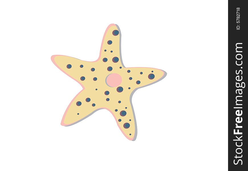 Star fish on isolated background