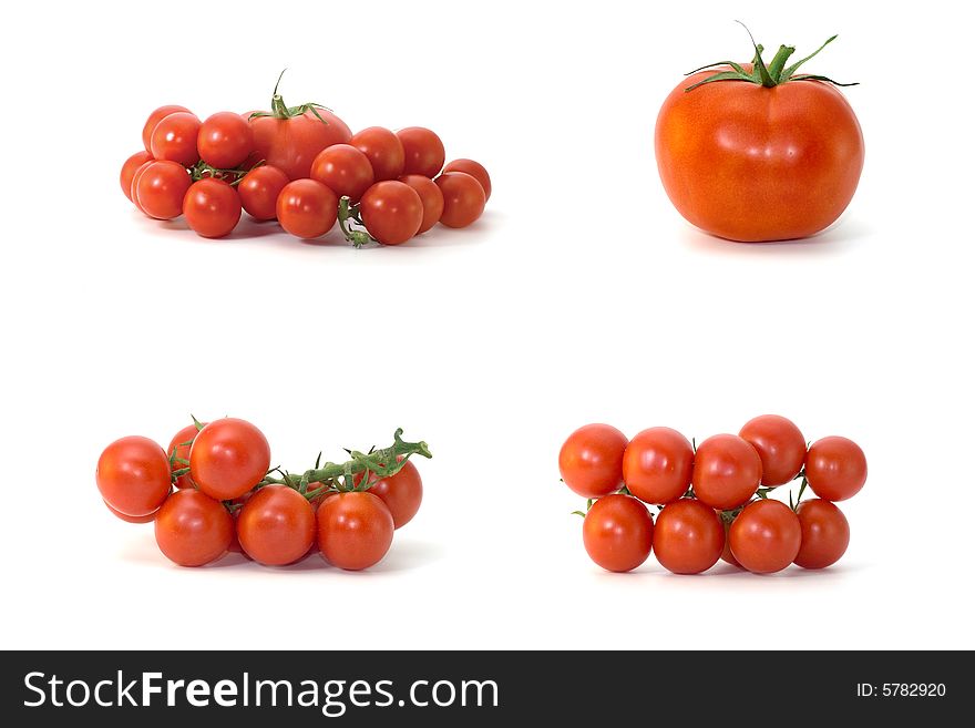 Tomatoes.Isolated at white.Cherry. Tomatoes.Isolated at white.Cherry.