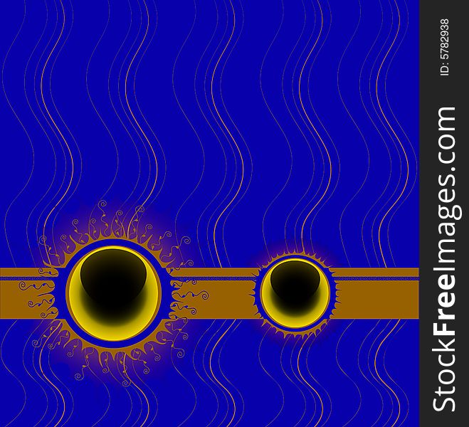 Vector illustration with two suns