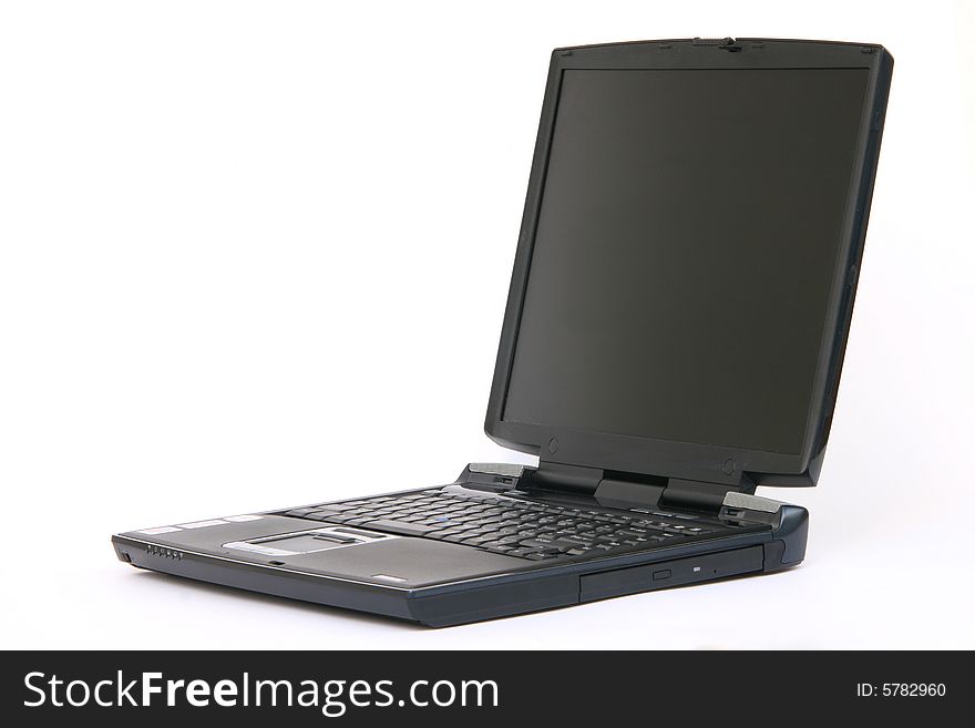 Black laptop isolated on white background business and technology