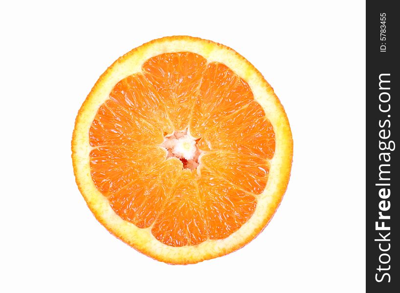 Orange slice isolated on white